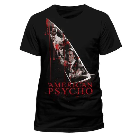 American Psycho Men's T-Shirt Bloody Knife - S - Zwart Afbeelding 1