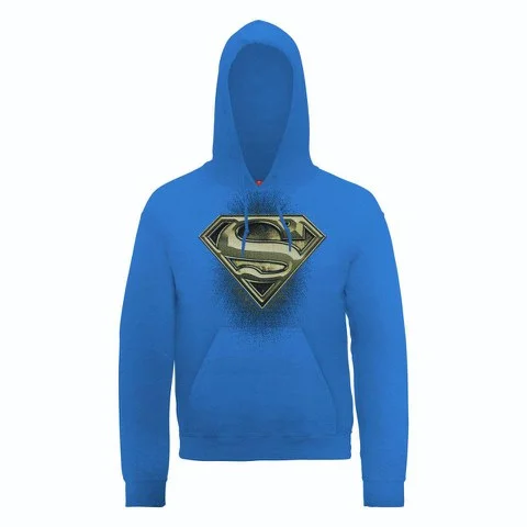 DC Comics Hoody Superman Engraving Logo - Royal Blue - S - Blauw Afbeelding 1