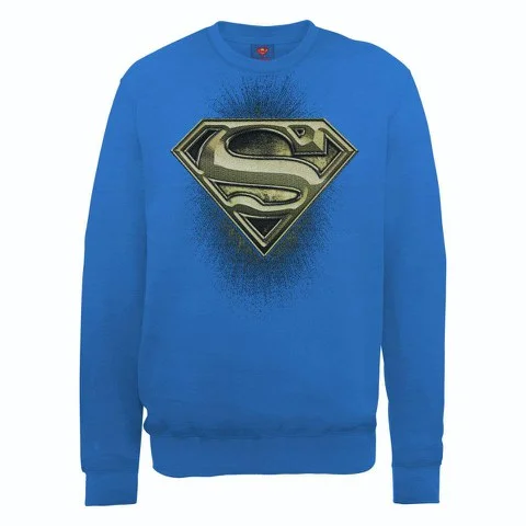 DC Comics Sweatshirt Superman Engraving Logo - Royal Blue - S - Blauw Afbeelding 1