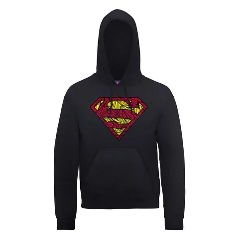 DC Comics Hoody Superman Shatter Logo - Black - S - Zwart Afbeelding 1