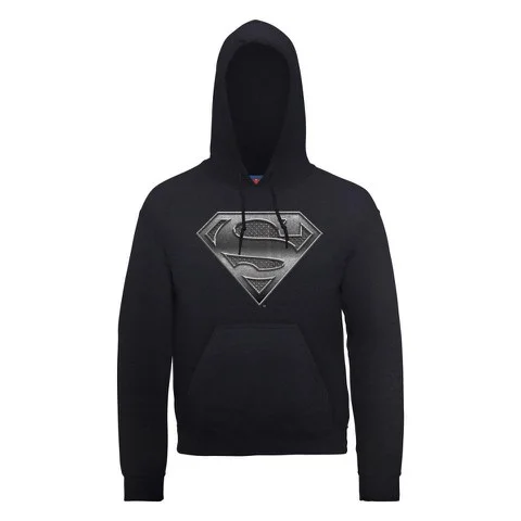 DC Comics Hoody Superman Plate Logo - Black - S - Zwart Afbeelding 1