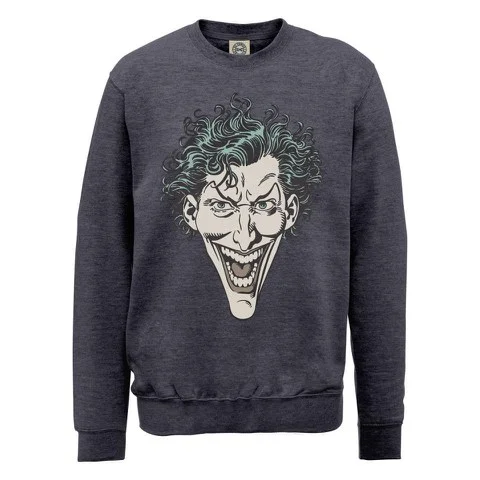 DC Comics Sweatshirt The Joker Head - Steel Grey - S - Grijs Afbeelding 1