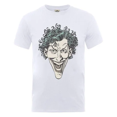 DC Comics Men's T-Shirt The Joker Head - White - S - Wit Afbeelding 1
