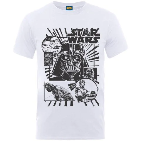 Star Wars Darth Vader & Characters Men's T-Shirt - White - S - Wit Afbeelding 1