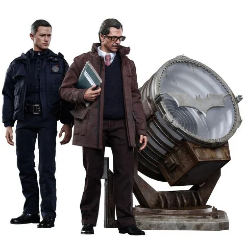 Hot Toys DC Comics Batman John Blake and Jim Gordon with Bat Signal 1:6 Scale Set Afbeelding 1