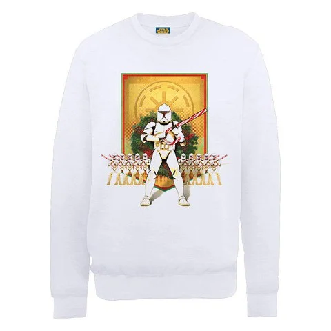 Star Wars - Candy Cane Troopers Kersttrui - Wit - S - Wit Afbeelding 1