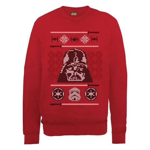 Star Wars - Gebreide Darth Vader Head Kersttrui - Rood - S - Rood Afbeelding 1