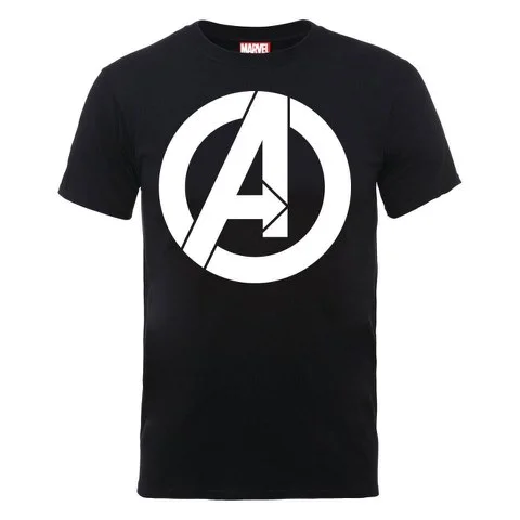 Marvel Avengers Assemble Simple Logo Men's T-Shirt - Black - S - Zwart Afbeelding 1