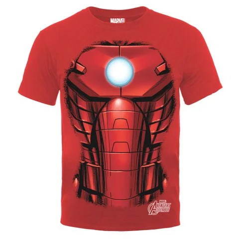 Marvel Avengers Assemble Iron Man Chest Burst Men's T-Shirt - Red - S - Rood Afbeelding 1