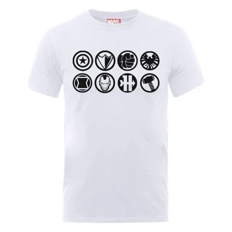 Marvel Avengers Assemble Team Icons Men's T-Shirt - White - S - Wit Afbeelding 1