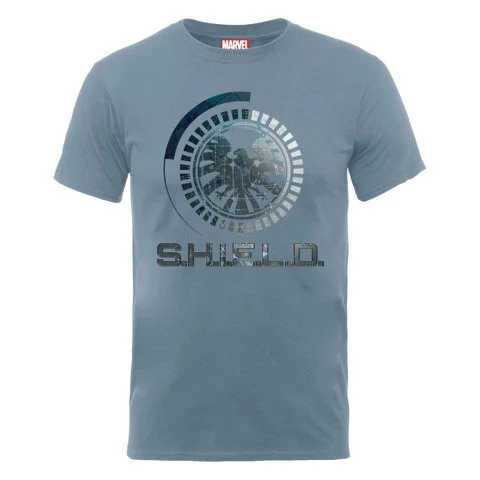 Marvel Avengers Assemble Shield Badge Men's T-Shirt - Stone Blue - S - Blauw Afbeelding 1