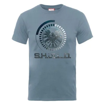 Marvel Avengers Assemble Shield Badge Men's T-Shirt - Stone Blue