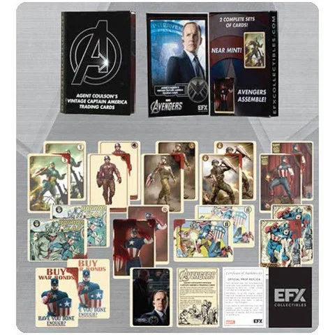 Marvel Agents of Shield Agent Coulson Vintage Captain America Trading Card Set Afbeelding 1