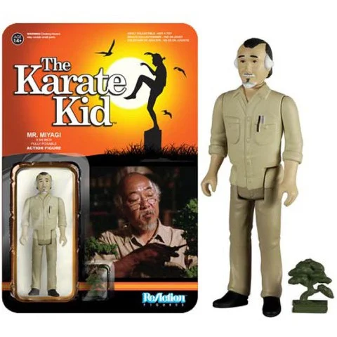 ReAction Karate Kid Mr. Miyagi 3 3/4 Inch Action Figure Afbeelding 1