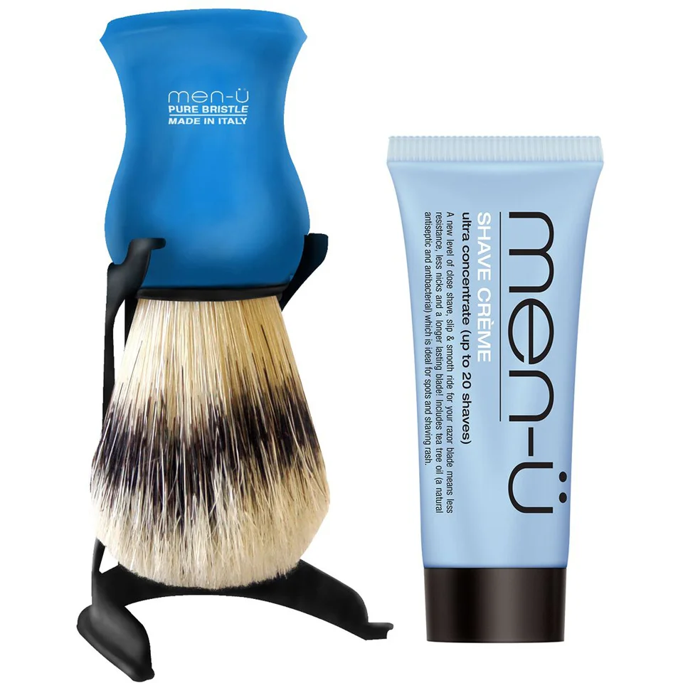 men-ü Barbiere Shave Brush and Stand - Blue Afbeelding 1