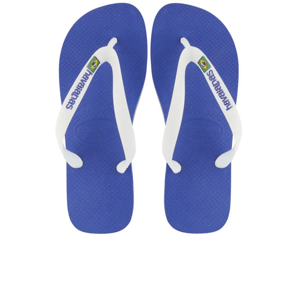 Havaianas Men's Brasil Logo Flip Flops - Blue - 1/2 - Blauw Afbeelding 1