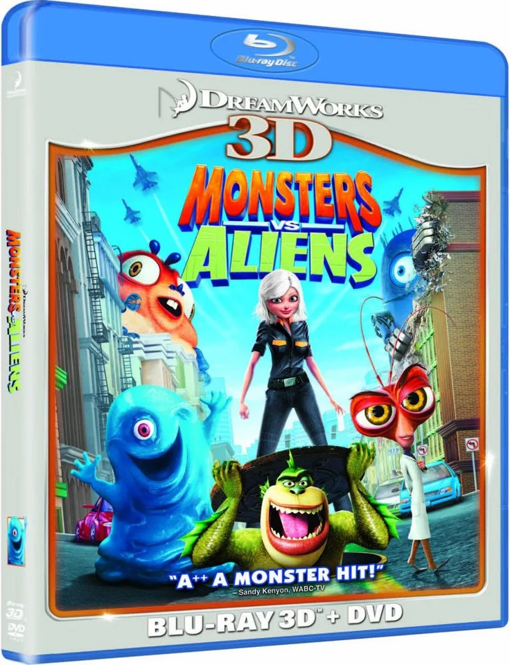 Monsters Vs Aliens 3D (3D Blu-Ray, 2D Blu-Ray en DVD) Afbeelding 1