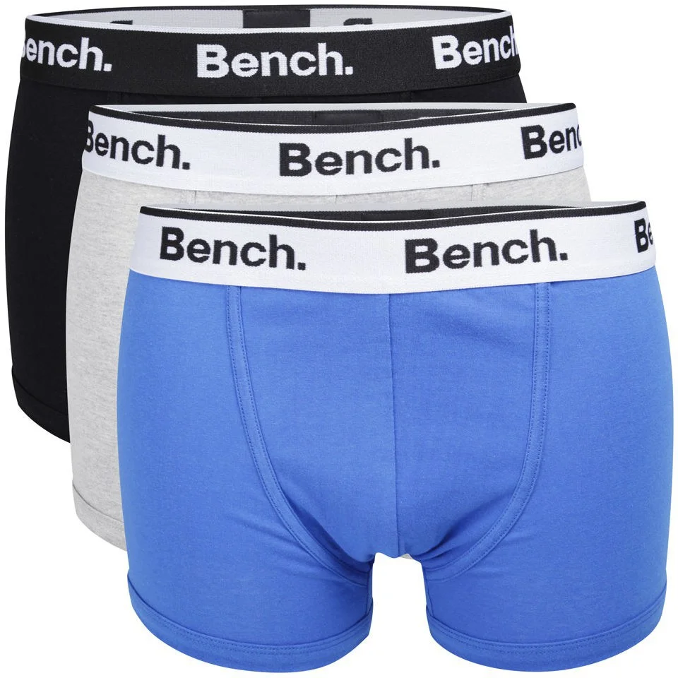 Bench Men's 3-Pack Keddie Boxers 3 Colour Pack - Blue/Black/Grey - S - Black/Grey/Blue Afbeelding 1