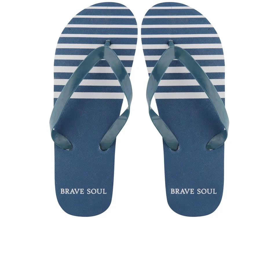 Brave Soul Men's Coast Flip Flops - Navy - 6/7 - Navy blauw Afbeelding 1