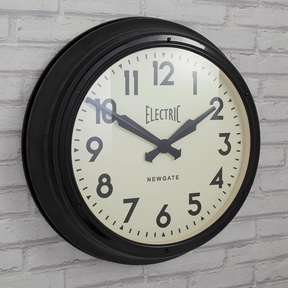 Newgate Giant Electric Wall Clock - Black Afbeelding 1