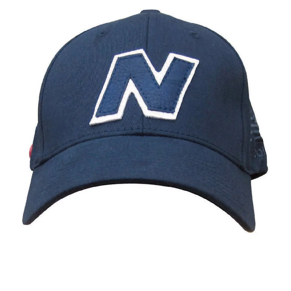 New Balance Unisex Yankey 6 Panel Fitted Baseball Cap - Cotton Spandex Navy/White Afbeelding 1