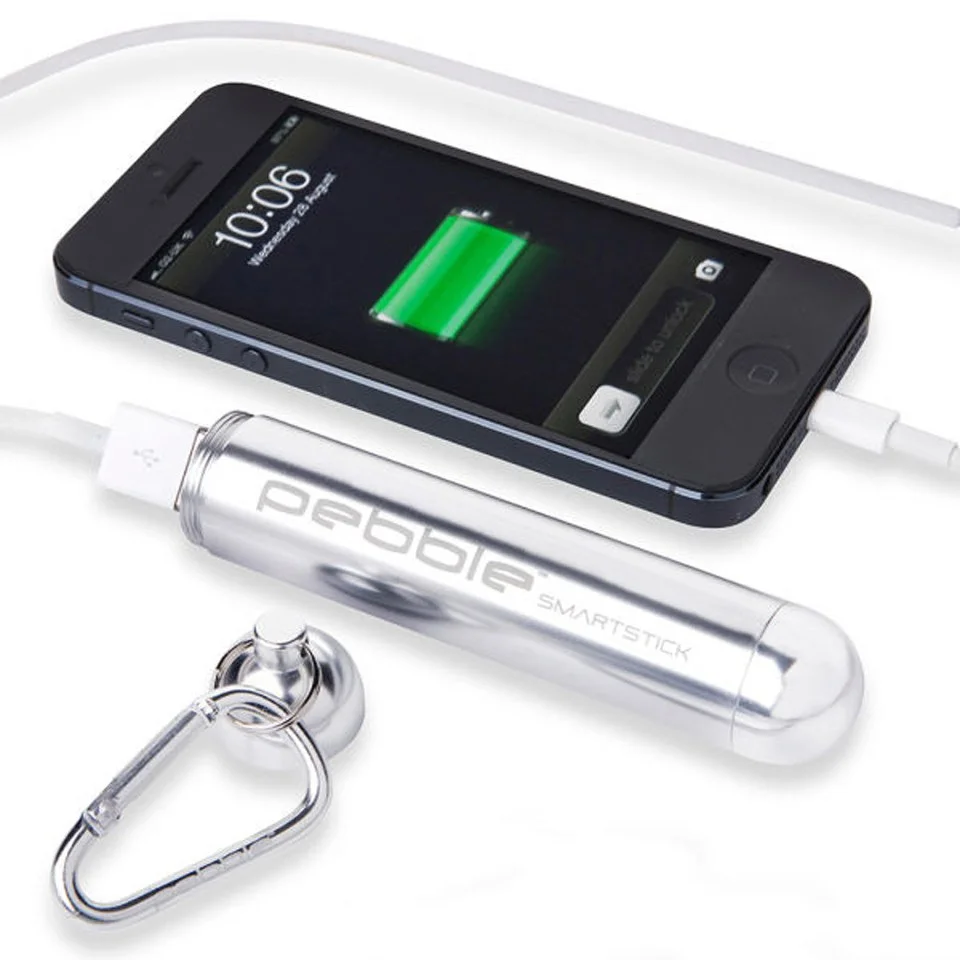 Veho Pebble Smartstick+ Draagbare Emergency Accu, 2800mah - Zilver Afbeelding 1