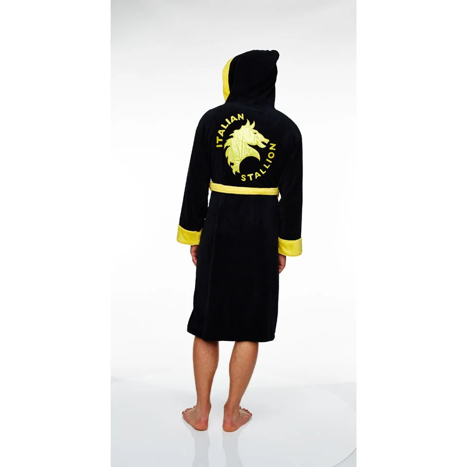Rocky Adult Fleece Bathrobe - Black Afbeelding 1