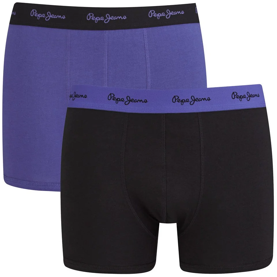 Pepe Jeans Men's Camden 2 Pack Boxers - Windsor Blue/Black - S - Grijs/Blauw Afbeelding 1