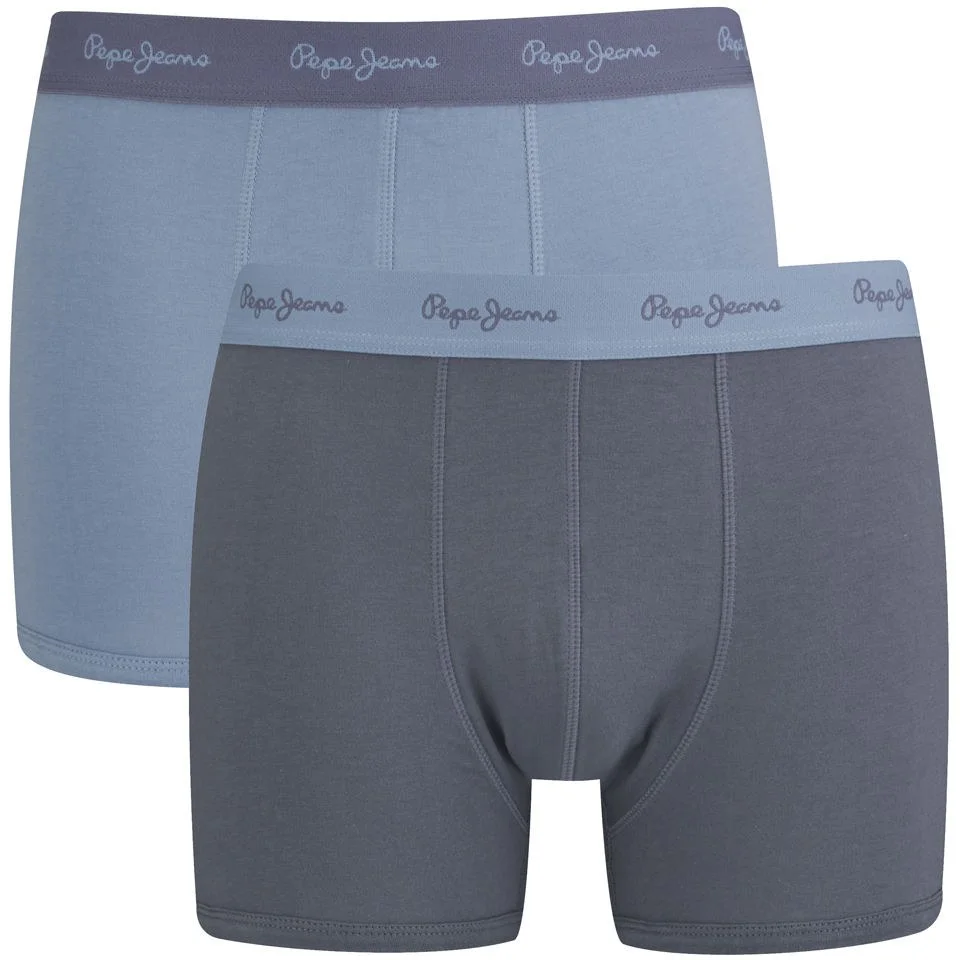 Pepe Jeans Men's Camden 2 Pack Boxers - LT Thames/Sterling - S - Zwart Afbeelding 1