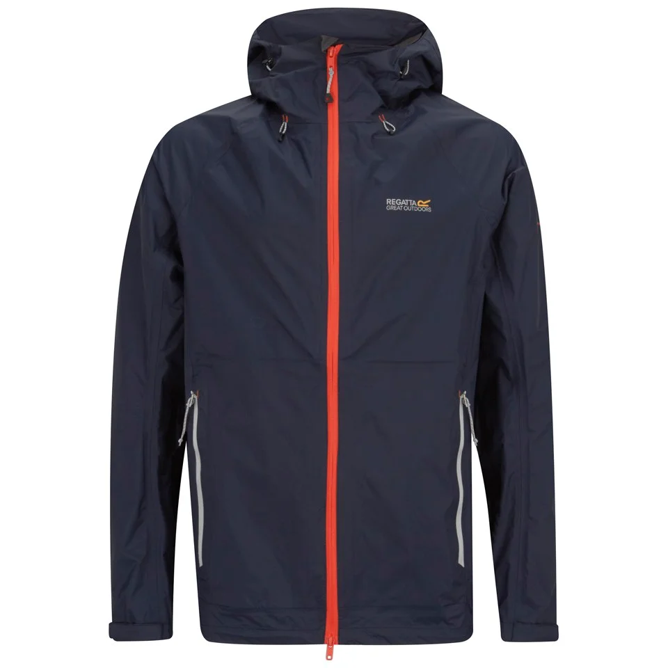 Regatta Men's Point 214 Vaporspeed Isotex 10000 Water Repellent Jacket - Navy/Magma - S - Blauw Afbeelding 1