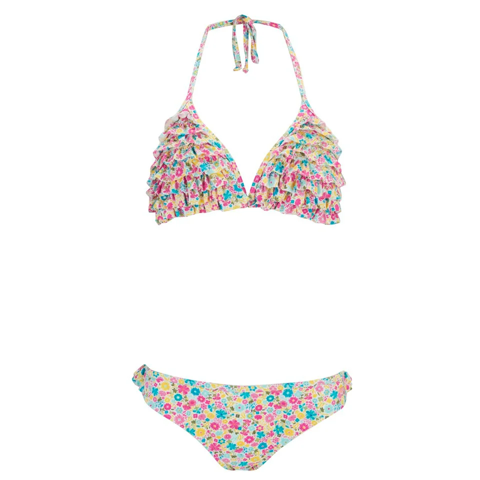 Animal Women's Pattine Ruffle Triangle Bikini - Pastel Pink - UK 8 - Roze Afbeelding 1