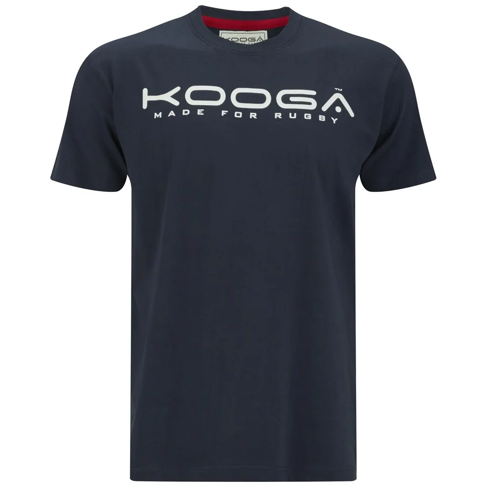 Kooga Men's Cotton Logo T-Shirt - Navy/White - S - Blauw Afbeelding 1