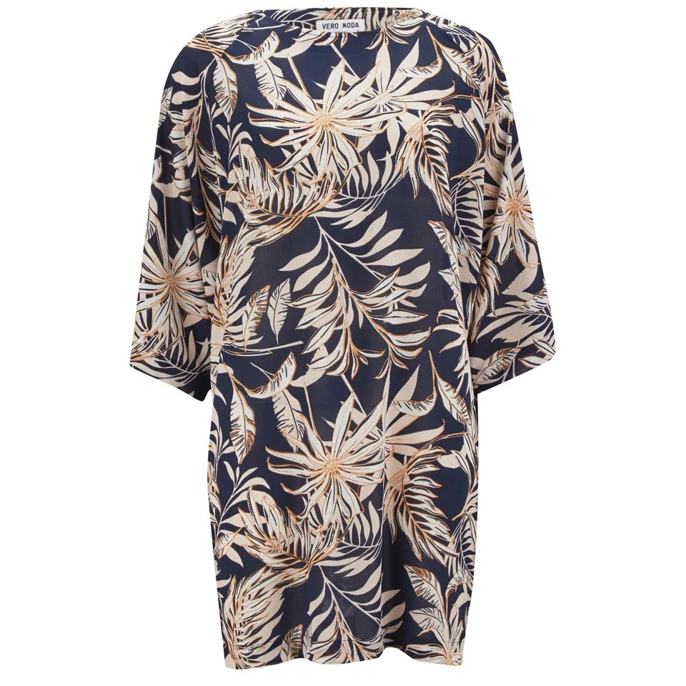 Vero Moda Women's Pamala Dress - Black Iris - UK 8 - Multi Afbeelding 1