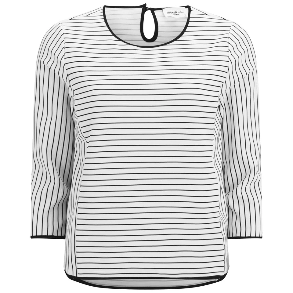 Vero Moda Women's Ingrid Nautical Top - Snow White - UK 8 - Wit Afbeelding 1