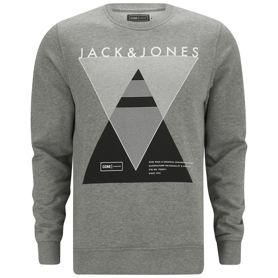 Jack & Jones Men's Covan Crew Neck Sweatshirt - Light Grey - S - Grijs Afbeelding 1
