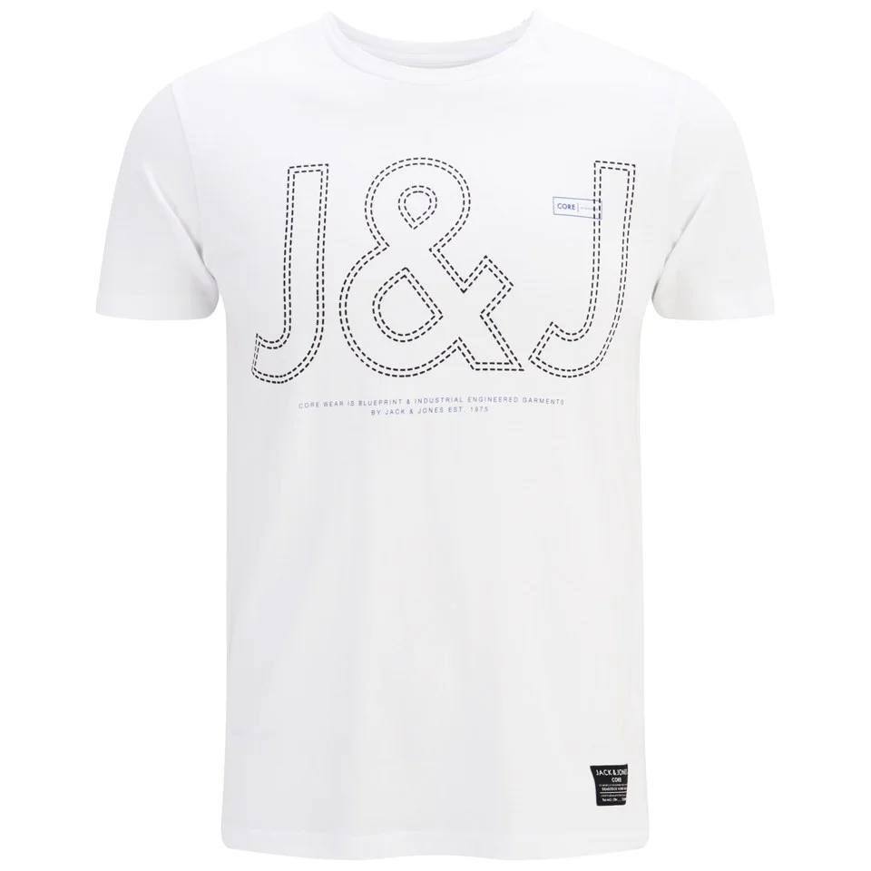 Jack & Jones Men's Construct T-Shirt - White - S - Wit Afbeelding 1