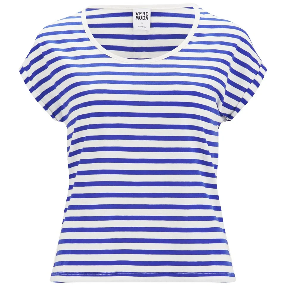 Vero Moda Women's Beaty Striped Top - Olympian Blue - XS/UK 8 - Multi Afbeelding 1
