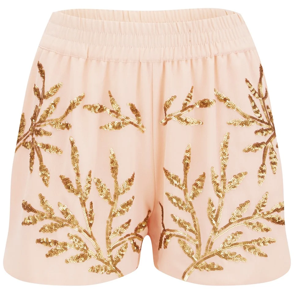 Vero Moda Women's Leola Beaded Shorts - Tropical Peach - XS/UK 8 - Orange Afbeelding 1