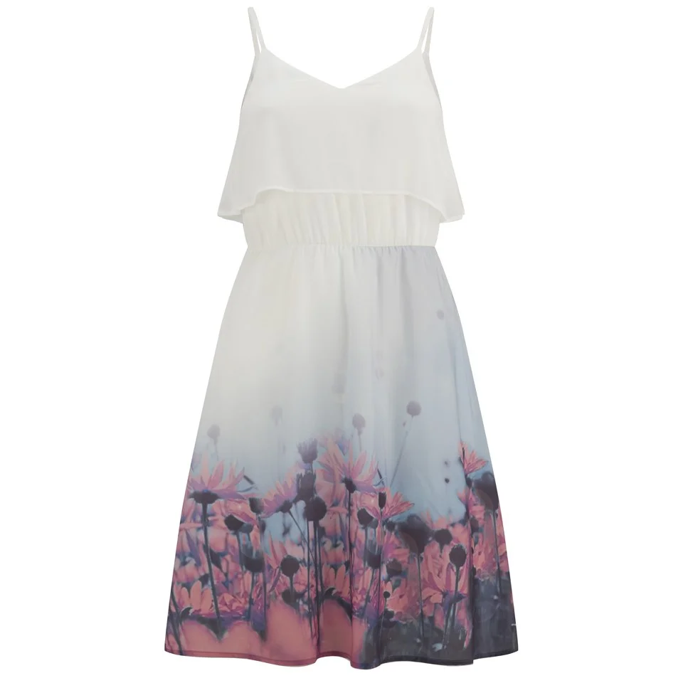 Vero Moda Women's Daisy Floral Dress - Tropical Peach - XS/UK 8 - Multi Afbeelding 1