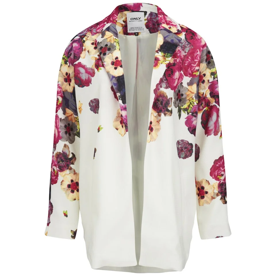 ONLY Women's Elaine Floral Spring Coat - Cloud Dancer - XS/UK 6 - Multi Afbeelding 1