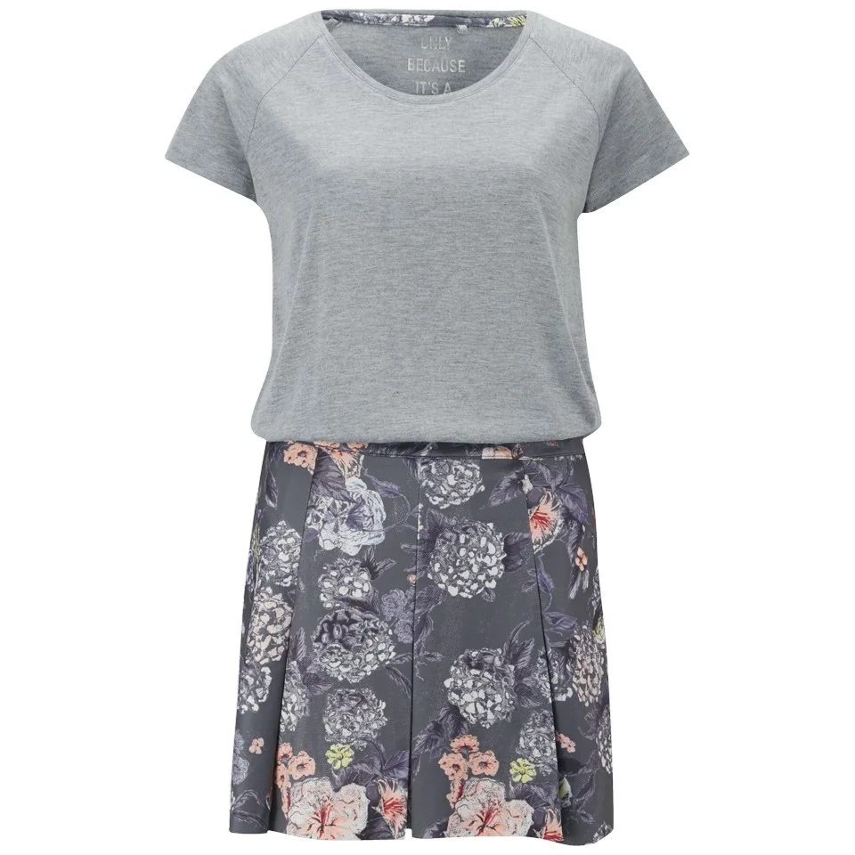 ONLY Women's Anna Printed Dress - Grey Melange - XS/UK 6 - Multi Afbeelding 1