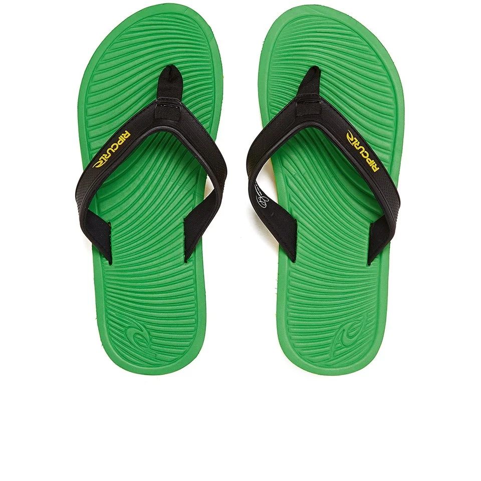 Rip Curl Men's The Ten Gabriel Medina Signature Pro Flip Flops - Green/Black - UK 7 - Groen Afbeelding 1