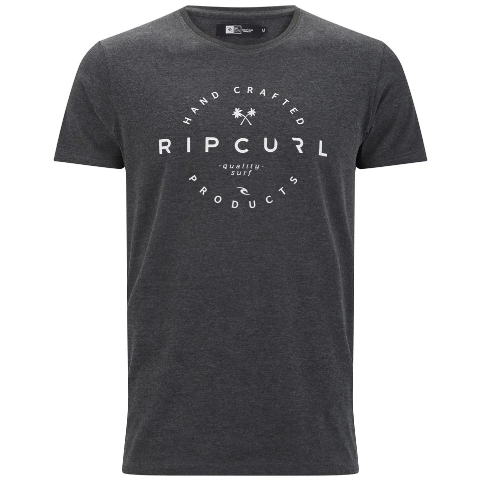 Rip Curl Men's Zinc Print Slim Fit T-Shirt - Black Marl - S - Zwart Afbeelding 1