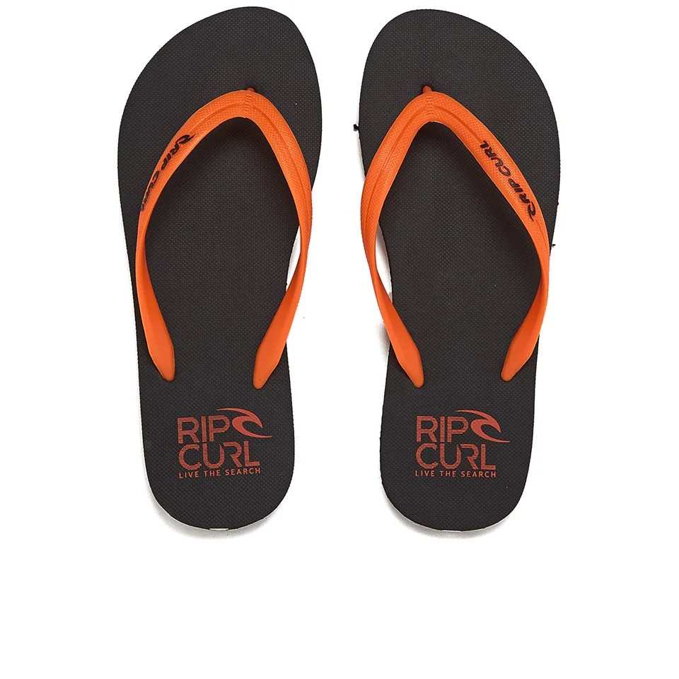 Rip Curl Men's MC EVA Flip Flops - Black/Orange - UK 7 - Zwart Afbeelding 1
