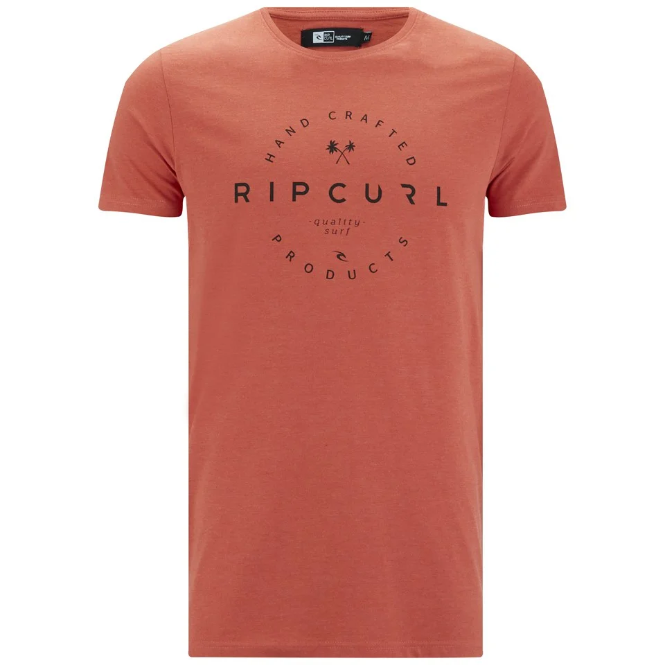 Rip Curl Men's Zinc Print Slim Fit T-Shirt - Hot Coral Marl - S - Koraalrood Afbeelding 1