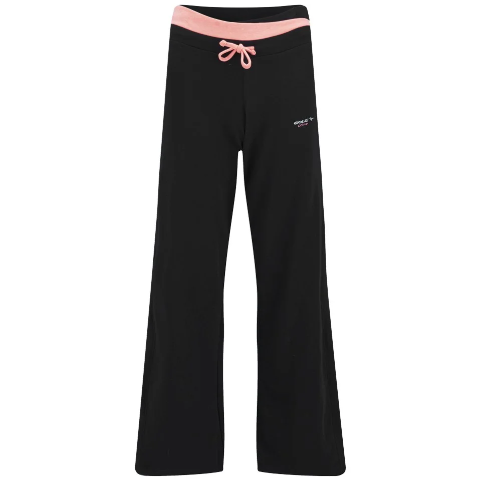 Gola Women's Monica Wide Leg Training Pants - Black/Coral - UK 8 - Zwart Afbeelding 1