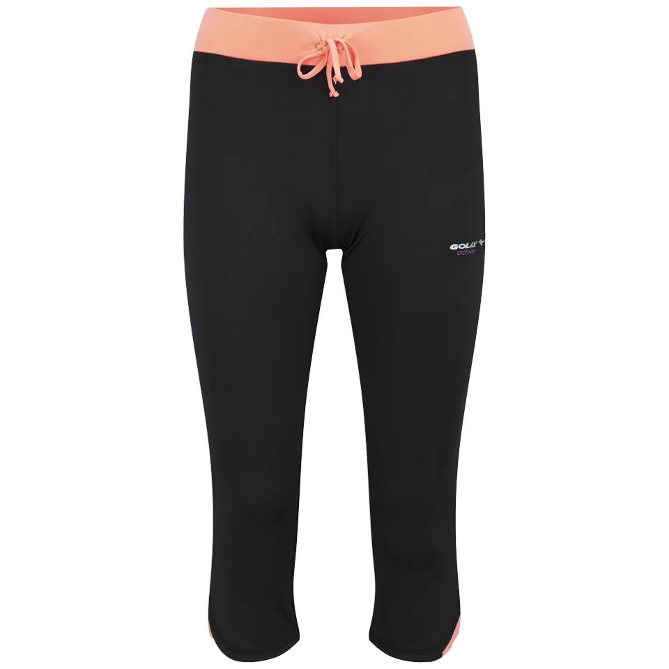 Gola Women's Vonn Training Capri - Black/Coral - UK 8 - Zwart Afbeelding 1