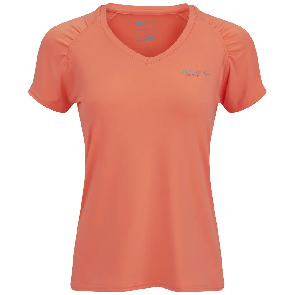 Gola Women's Felix Short Sleeve Training T-Shirt - Fluoro Coral - UK 8 - Roze Afbeelding 1