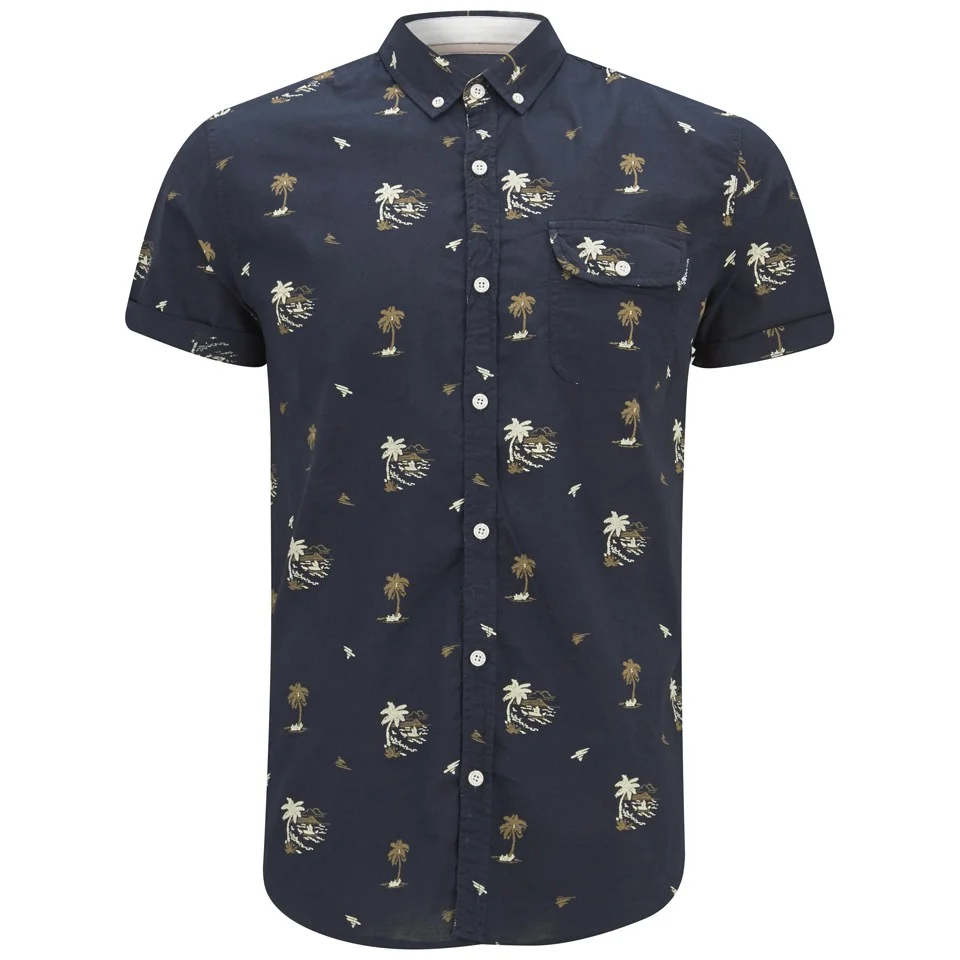 Soul Star Men's Ms Hula 9 Printed Shirt - Navy - S - Blauw Afbeelding 1