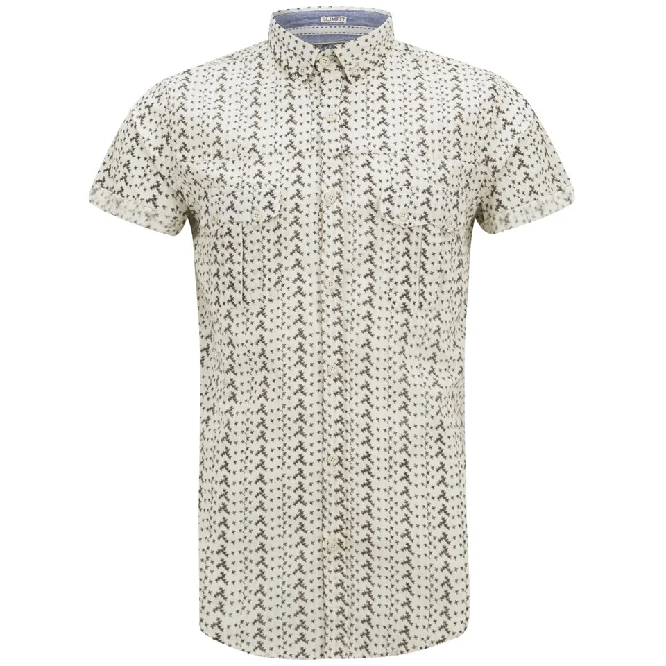 Soul Star Men's Ms Marcy Printed Shirt - Ecru - S - beige Afbeelding 1
